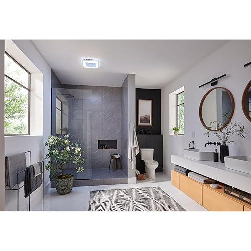 Miniatura 3 de Broan-NuTone VC110CCT Sensonic Alexa - Ventilador de escape inteligente controlado por voz con luz LED regulable y altavoces Bluetooth, 110 CFM