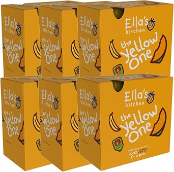 Ella's Kitchen The Yellow One Organic Smoothie Fruits Multipack 5 x 90 g Pack of 6, Total 30 Packets