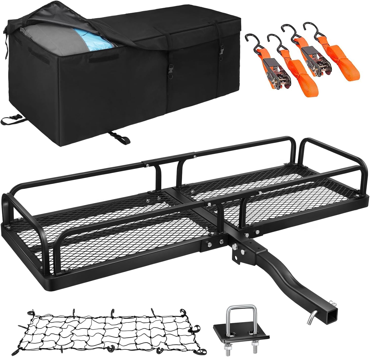 EDOSTORY 60"X 20"X6" Folding Hitch Mount Cargo Carrier