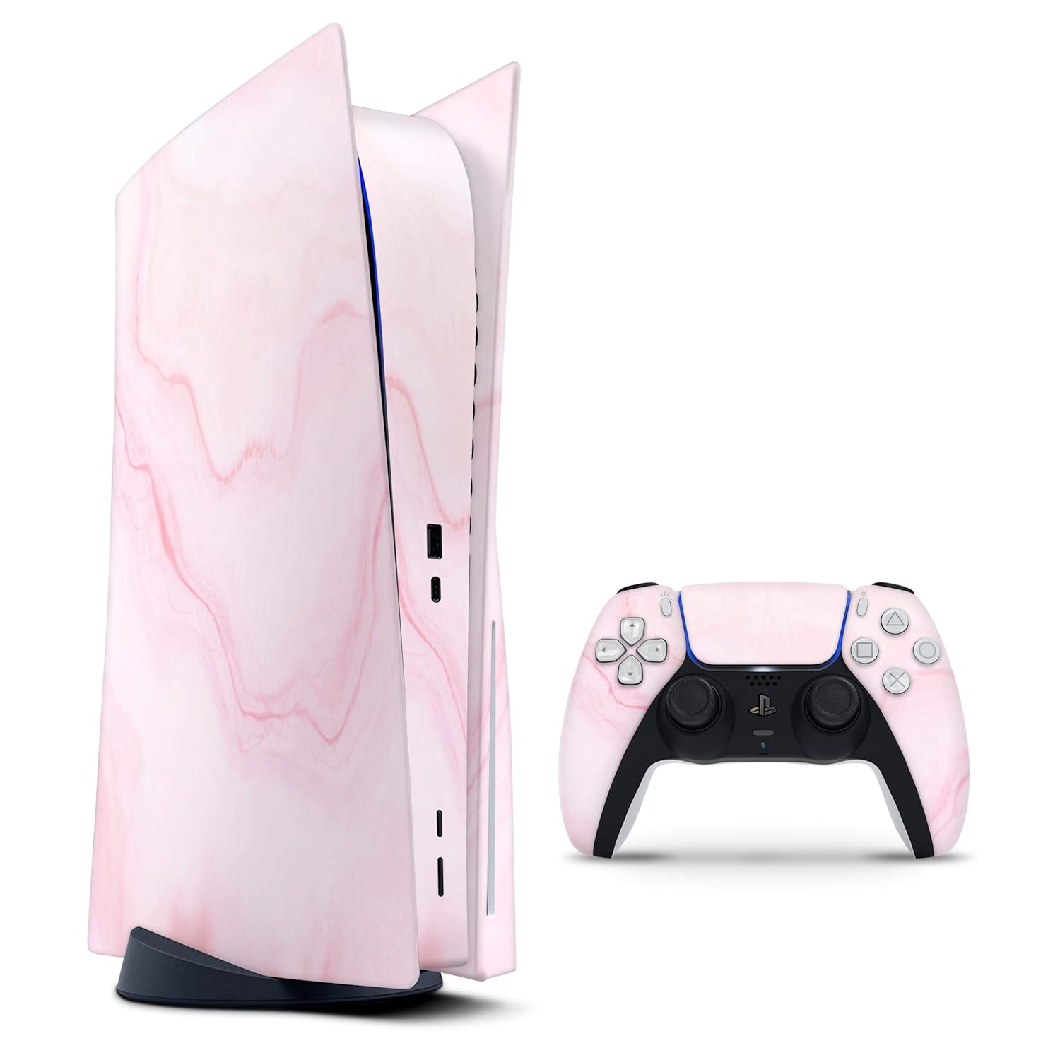 Design SkinZ Marble Surface V1 Pink - Design Skinz Full-Body Cover Wrap Decal Skin-Kit Compatible with The Sony Playstation 3 Console Super Slim + Controller