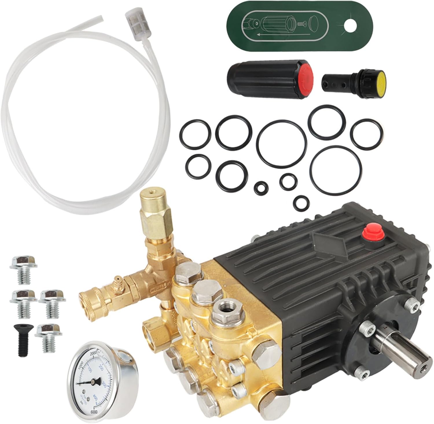 24 mm Shaft Horizontale Pressure Washer Pump 3600 psi 4.9 gpm