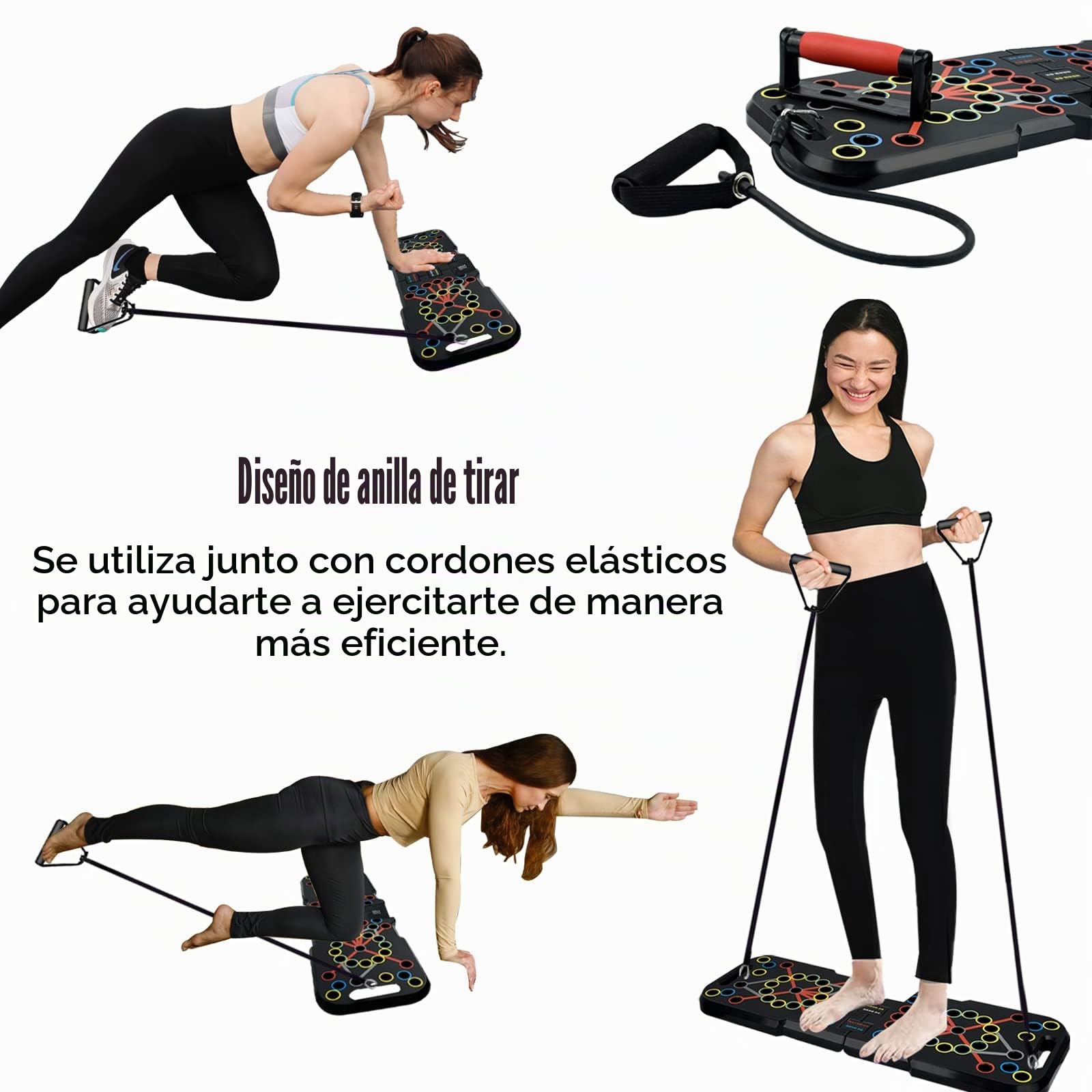 41 en 1 Push Up Rack Board System Push Up Tabla Board Fitness Entrenamiento Gimnasio Ejercicio Stand con Banda Elastica＆Contador inteligente para El Aptitud Entrenamiento Muscular Del Cuerpo