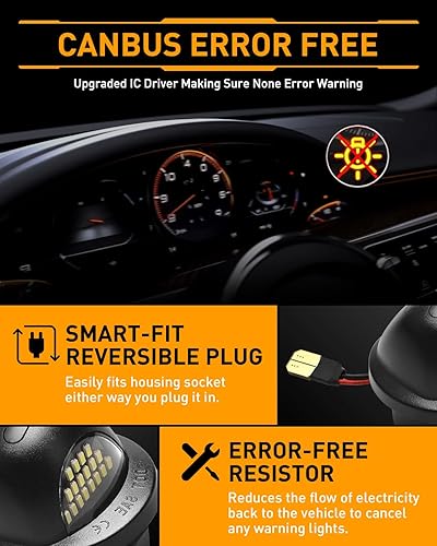 Miniatura 6 de LESAUCE Luz LED completa para matrícula, color rojo OLED neón, blanco puro, luces LED de repuesto para Ford F150 F250 F350 Super Duty Ranger Pickup