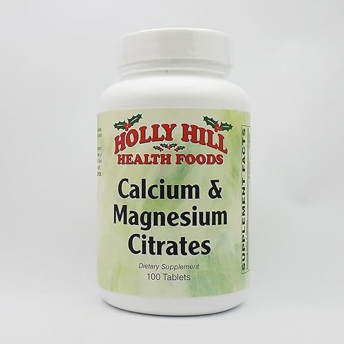 Holly Hill Health Foods, Citratos de calcio y magnesio, 100 tabletas