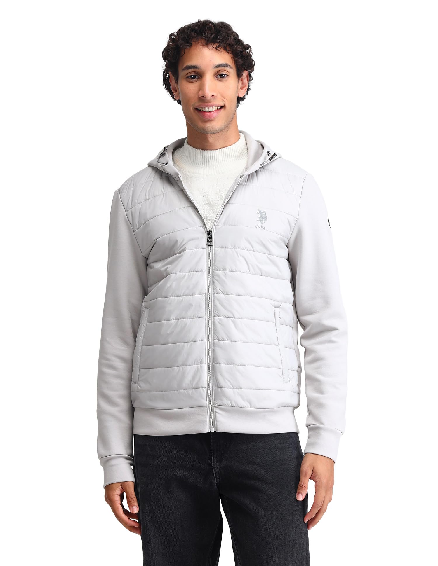 u.s. polo assn. denim co. Mens White Solid Long Sleeve Polyester Classic Jacket-picture-17