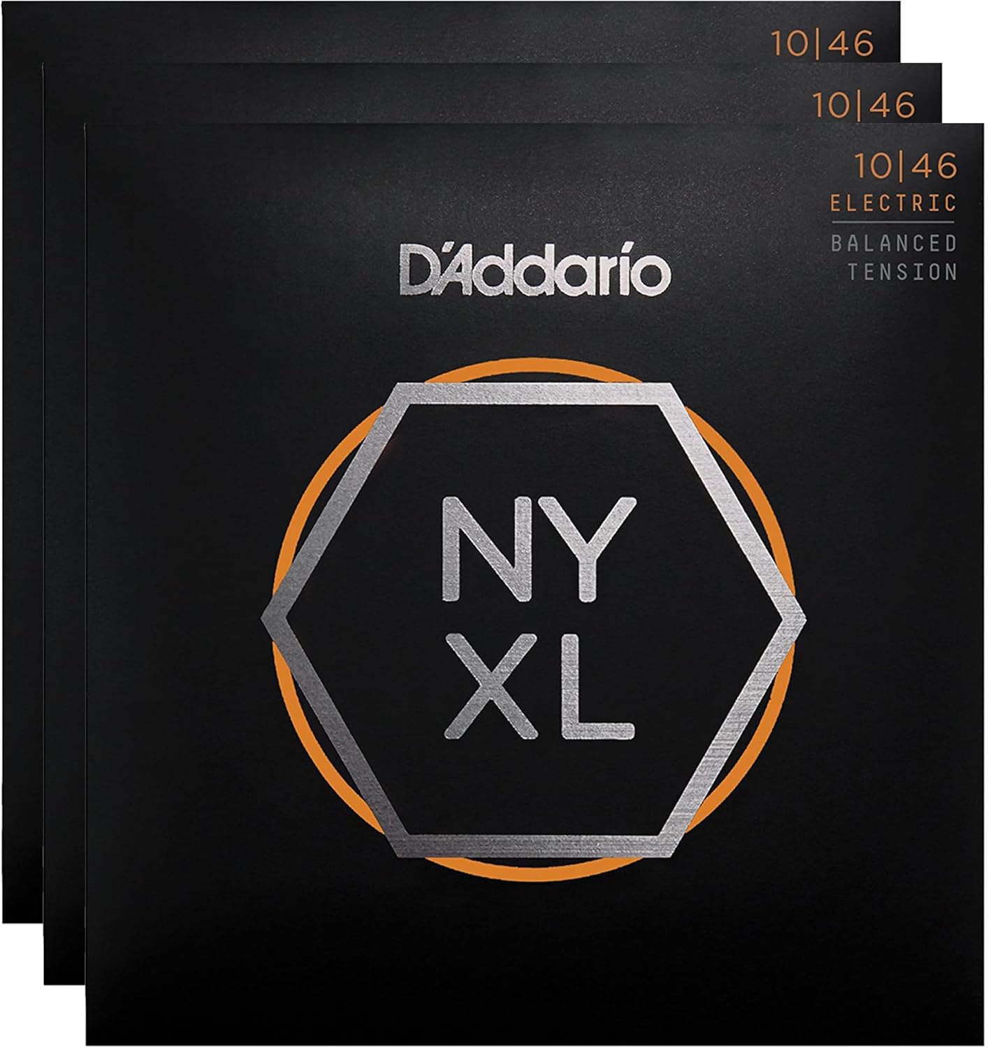 D'Addario NYXL Electric Guitar Strings Balanced Lite 10-46 (3 Pack Bundle)