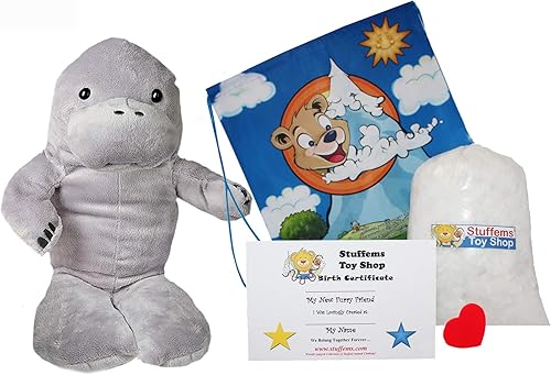 Miniatura 1 de Haz tu propio animal de peluche de 16 pulgadas Molly el manatí - Sin coser - Kit con bonita mochila!