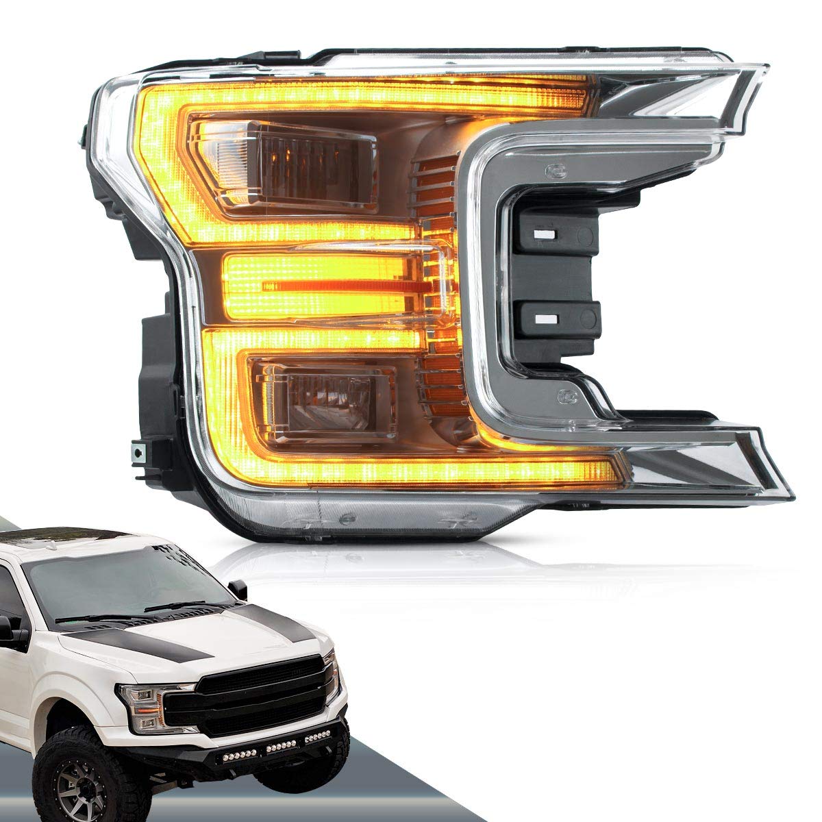 Buy VLAND LED Headlight for [Ford F150 2018 2019] with Sequential Turn