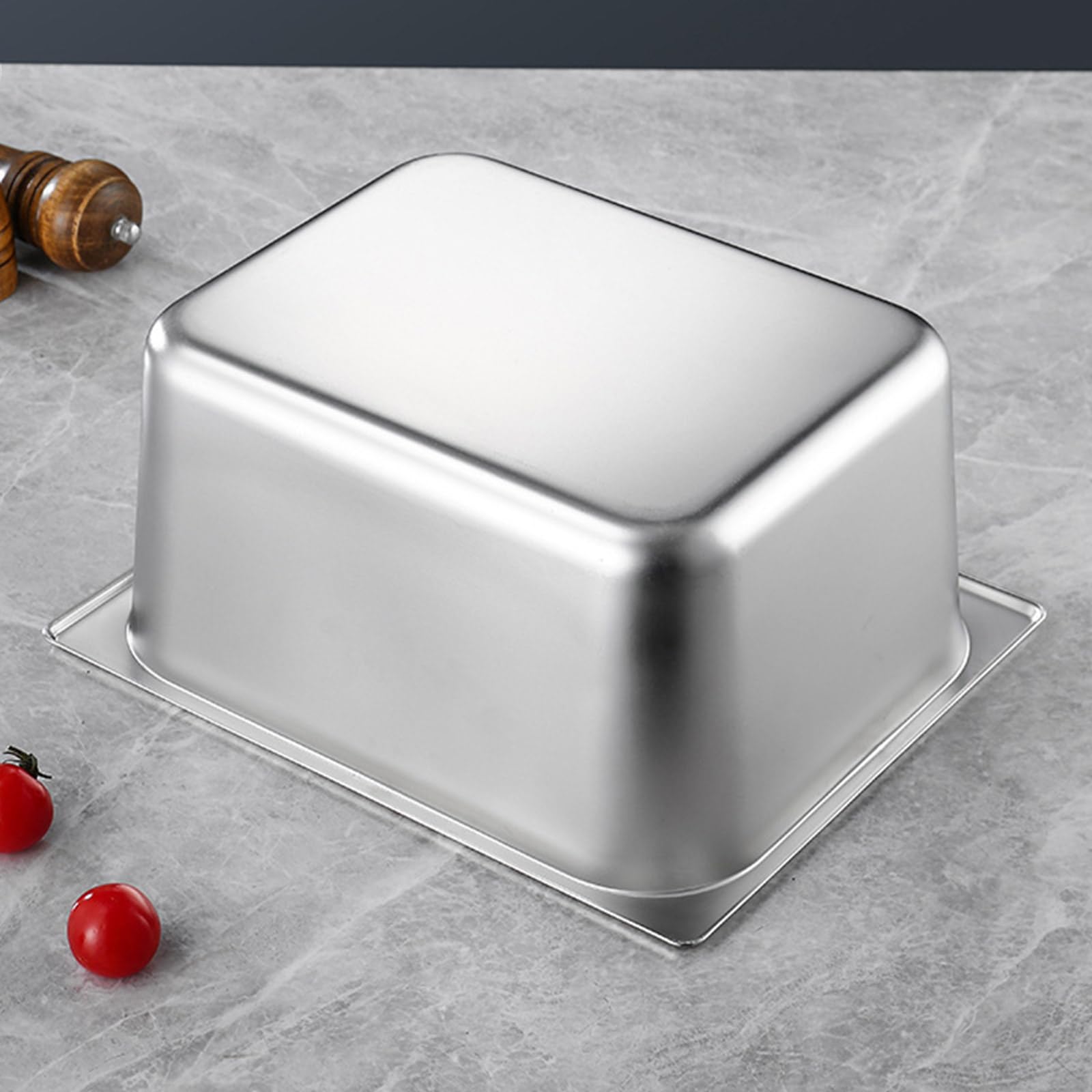 Edelstahl Aus Restaurantqualität 1/3 Größe Pfanne Mit Deckel Für Hygienische Lebensmittelhandhabung Mehrzweck Metallwanne Container Küche Utility Pan Mit Deckel