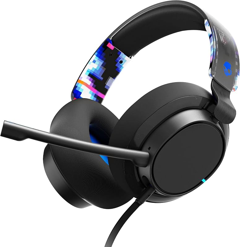 Auriculares para juegos con cable multiplataforma Skullcandy SLYR Pro, percepción de sonido mejorada, micrófono AI, funciona con Xbox Playstation y PC - Azul