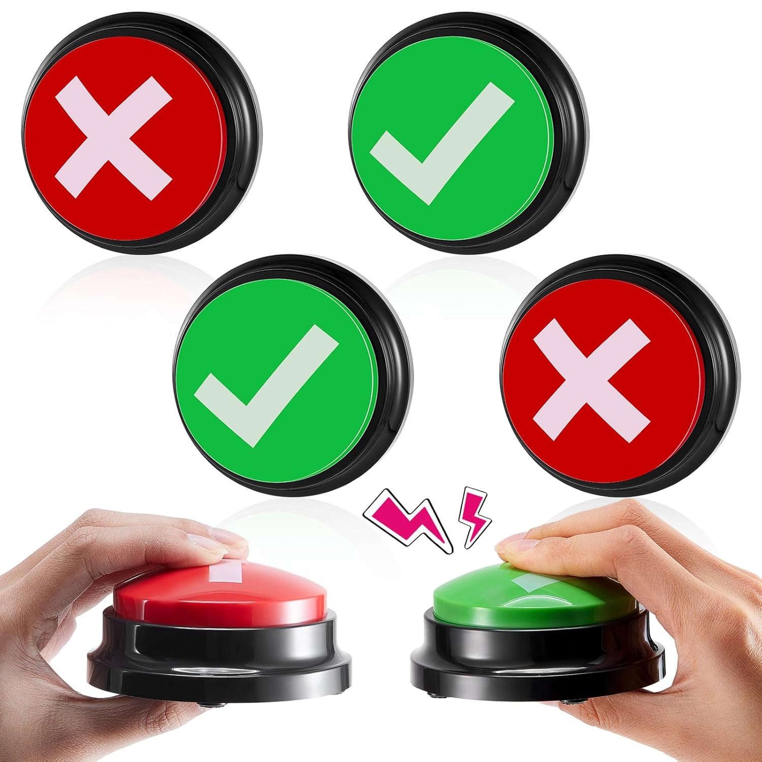 Buy Simgoing 4 Pcs Right Wrong Game Buzzer Recordable Answer Buzzer