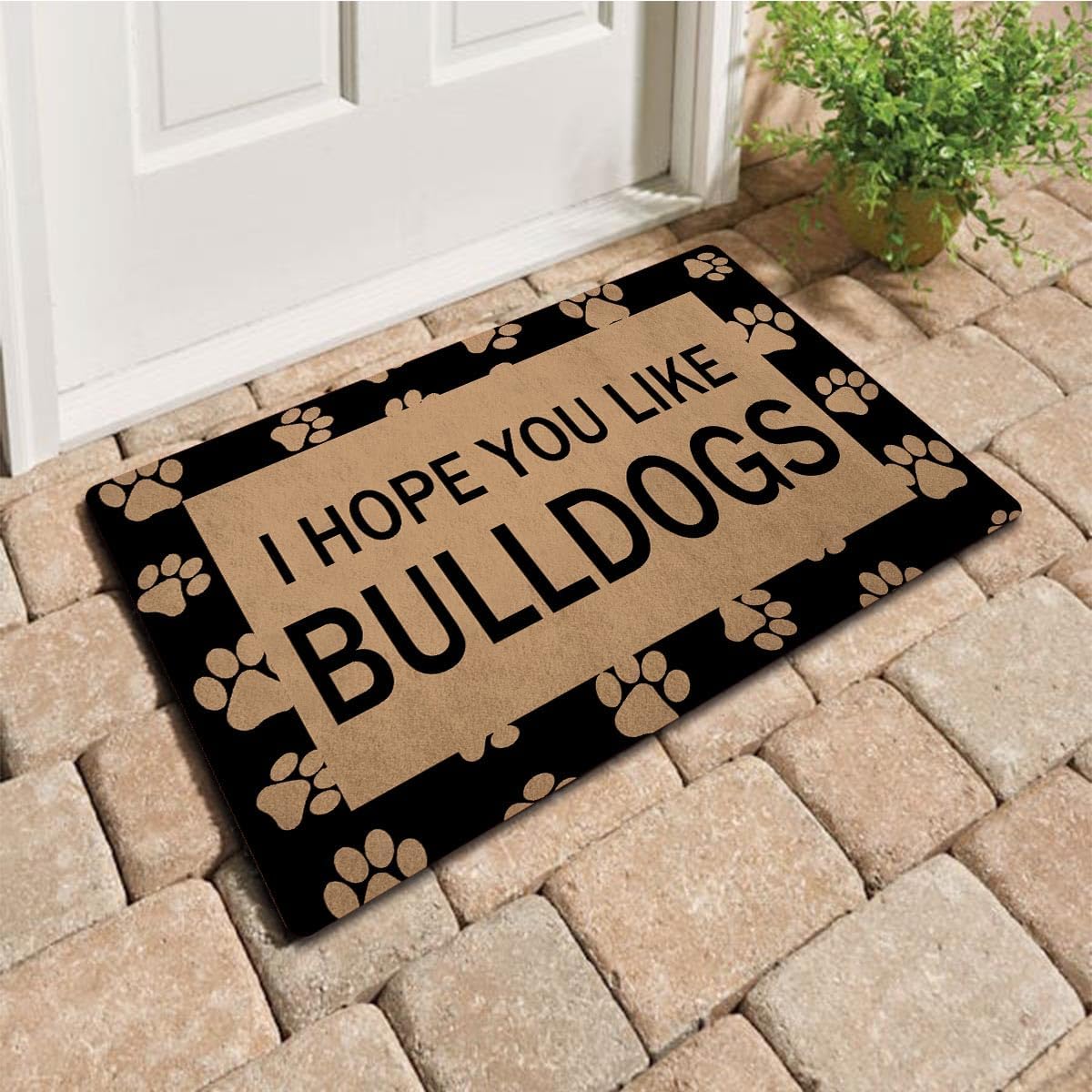 FXGZHAO Welcome Mat 30"(L) x 18"(W) Funny Doormat for Entrance Way Indoor Mats No Slip Kitchen Rugs and Mats (Funny Welcome Door Rugs for Entrance Way Indoor I Hope You Like Bulldogs)