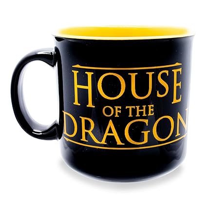 Silver Buffalo Game of Thrones House of the Dragon Ceramic Camper Mug | Large Coffee Cup For Espresso, Tea, Coca | Holds 20 Ounces