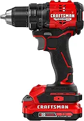 CRAFTSMAN Furadeira/chave compacta RP sem escova, gatilho de velocidade variável, LED embutido, inclui bateria e carregador (CMCD714D1)