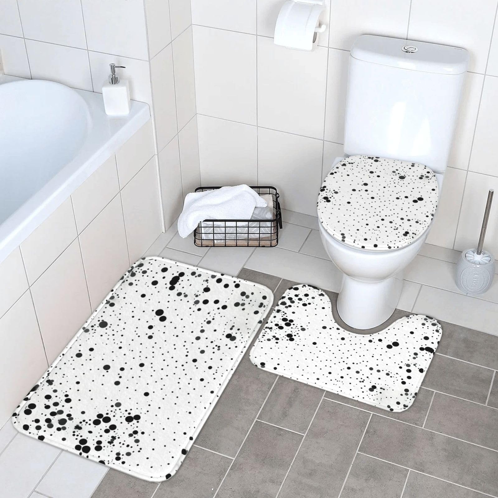 Tapis de salle de bain imprimé douceur flanelle pour un sol sec et sécurisé