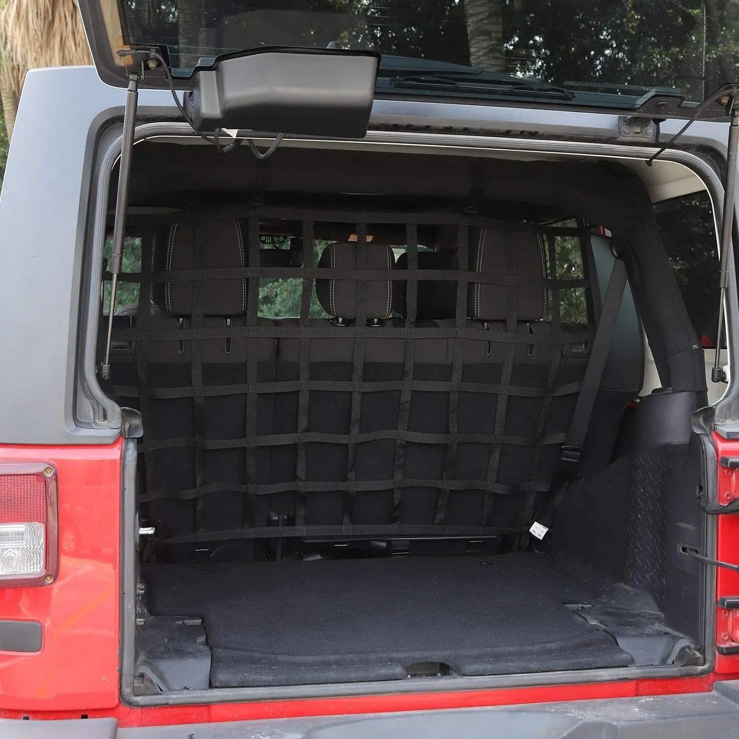 Rete Portaoggetti Auto Rete Di Protezione Per Cani E Gatti Divisorio Di Sicurezza Per Sedili Posteriori Dell'auto Per Jeep Per Wrangler JK JL 2007-2023 Rete di Stoccaggio