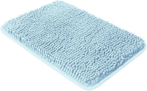 Miniatura 201 de Yeaban Alfombras de baño gris oscuro – Gruesas alfombras de baño de chenilla | Alfombras de baño absorbentes y lavables antideslizantes, alfombras