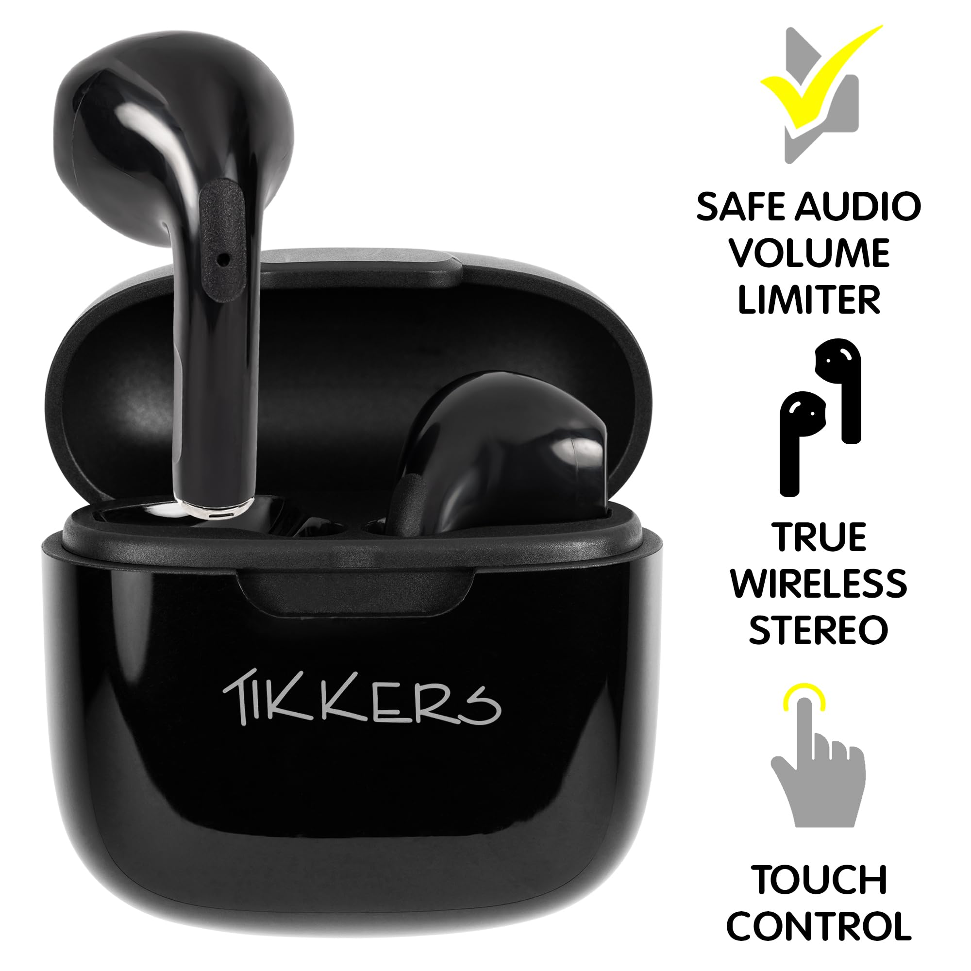 Tikkers Smart Series 13 - Czarny silikonowy pasek Smart Watch & Earbuds Set TKS13-0032-SET