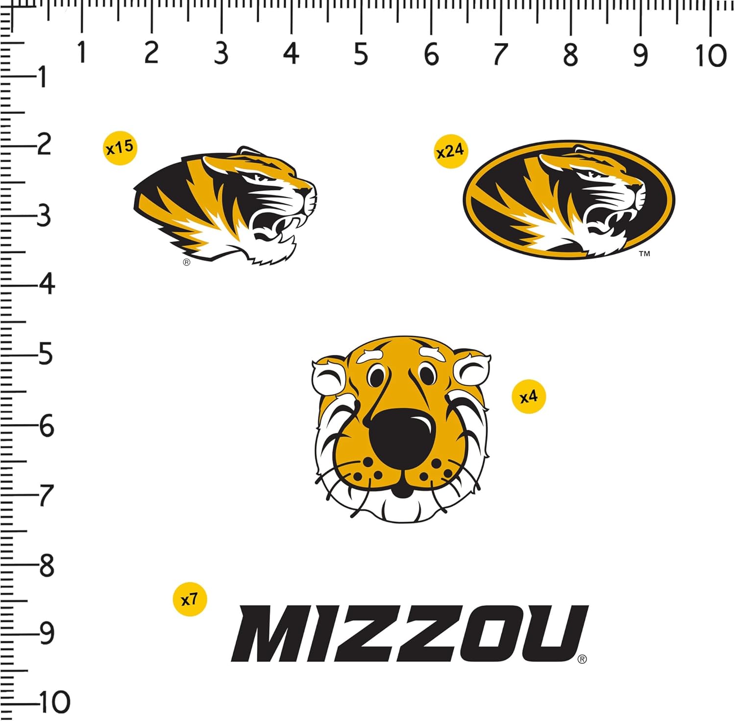University of Missouri Spirit Logo Vinyl Large Deluxe Stickers Variety Pack - Laptop, Water Bottle, Scrapbooking, Tablet, Skateboard, Indoor/Outdoor - Image 2