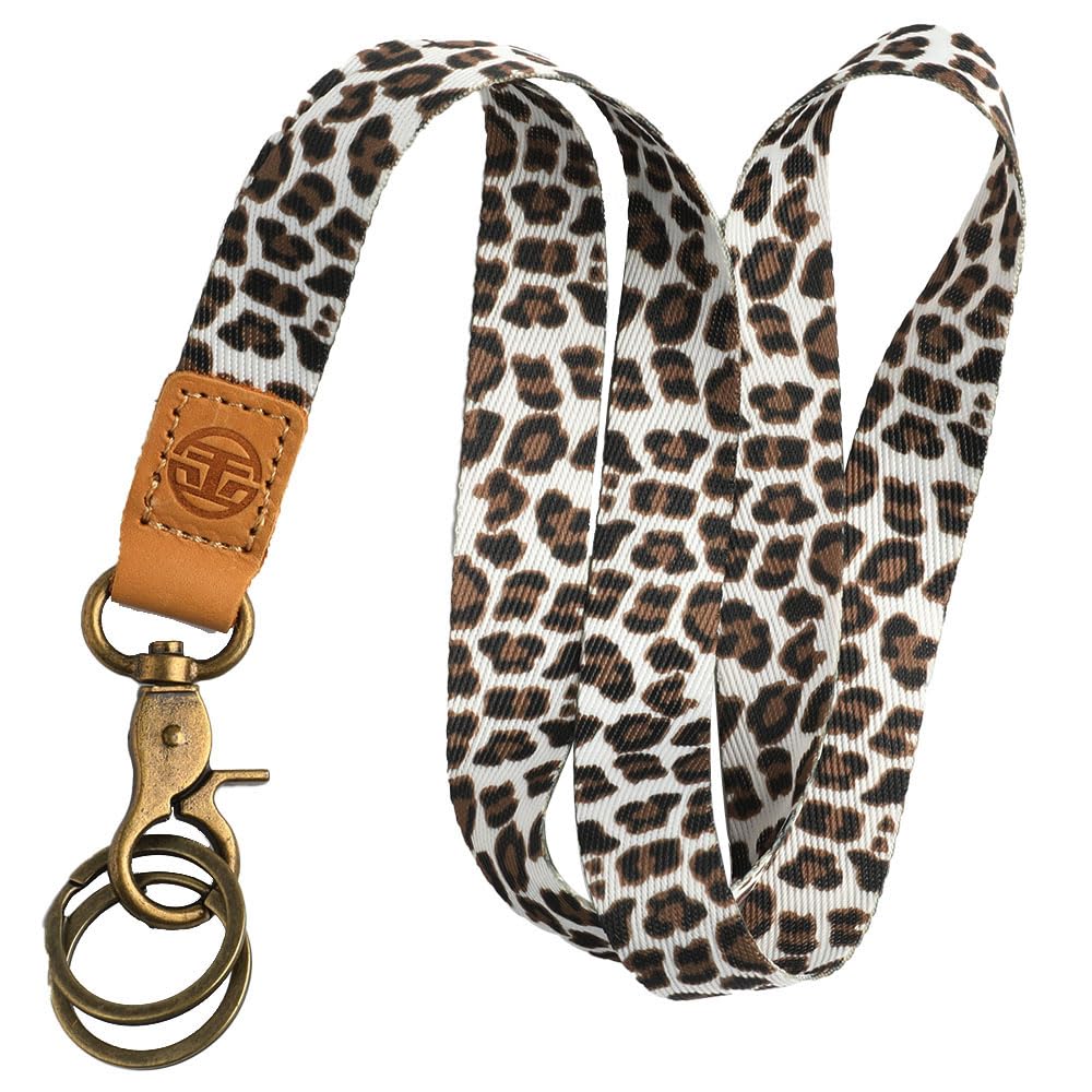 glodentai Lanyard for Keys, Cool Neck Strap Key Chain Holder, Long Lanyard for ID Badges Wallet, Leopard Pattern, Default — image 1