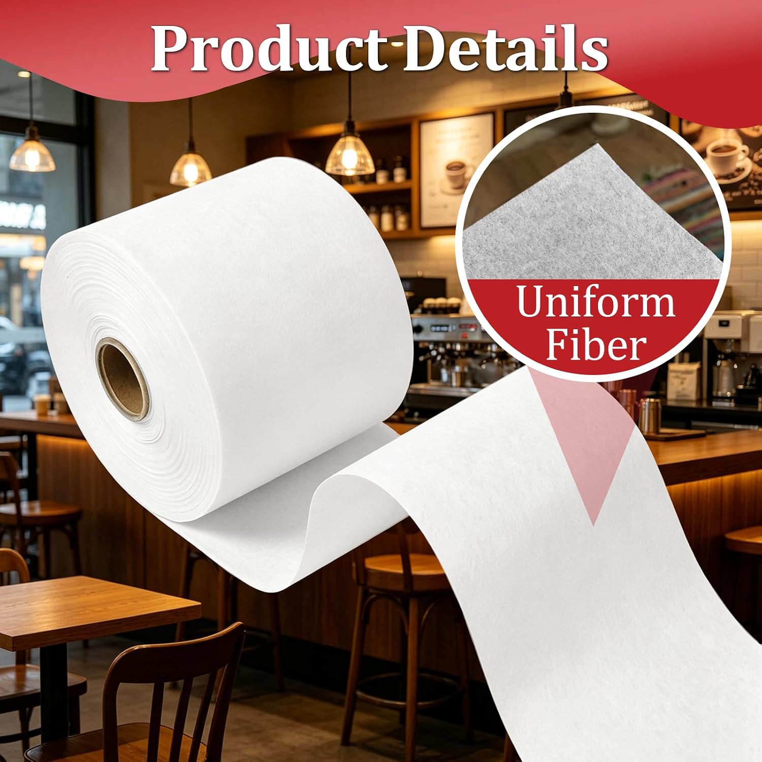 2 Rolls 50766.0001 Coffee Filter Paper Replacement Compatible with Bunn Commercial Coffee Brewers, Thickened Continuous Filter Paper, Durable and Smooth Flow Brewing