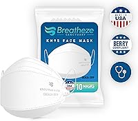 Vista 8 de Breatheze Mascarillas KN95 fabricadas en Estados Unidos registradas por la FDA, mascarilla KN95 desechable, estilo 3D