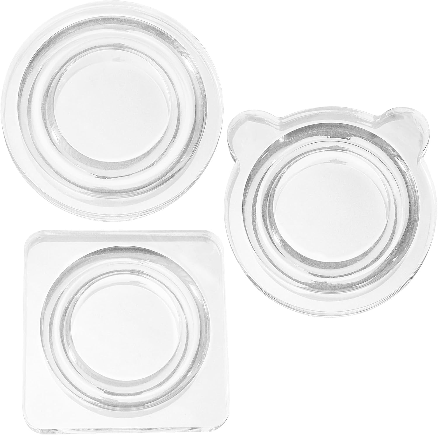 KINCHYGO 3 Pack Small Acrylic Bead Boards 3.94 inch Cute Round Square
