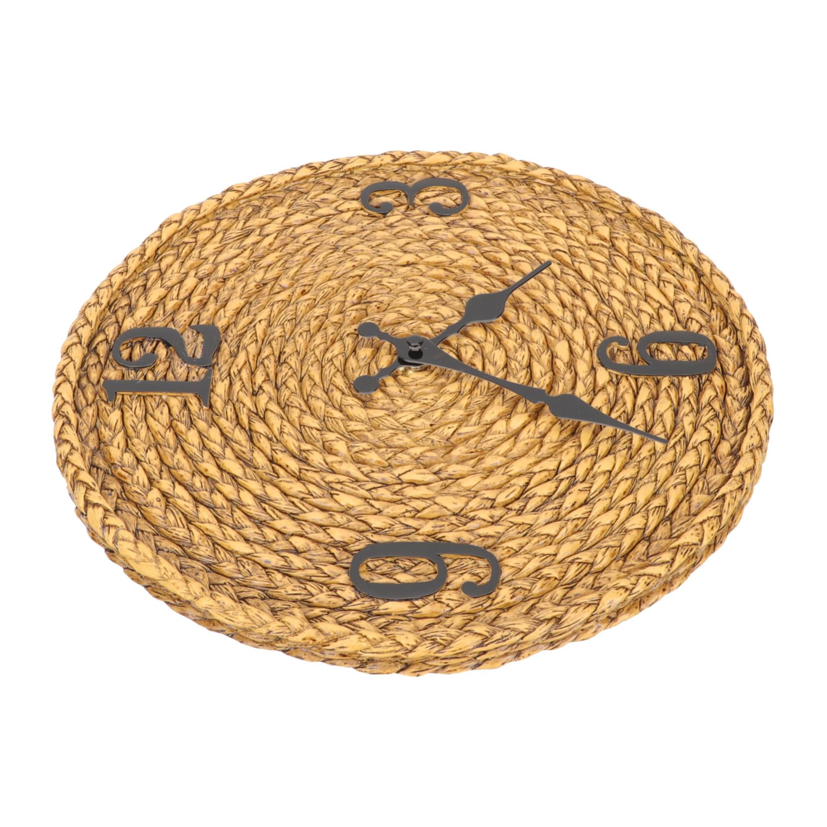 Horloge extérieure 12 pouces rotin tissé pour sublimer votre terrasse et jardin rustique