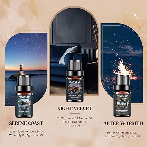 Miniatura 3 de Set de regalo de aceites difusores de hotel, 6 x 0.3 fl oz, juego de aceites esenciales de lujo para difusor, fabricación de velas, My Route, Serene