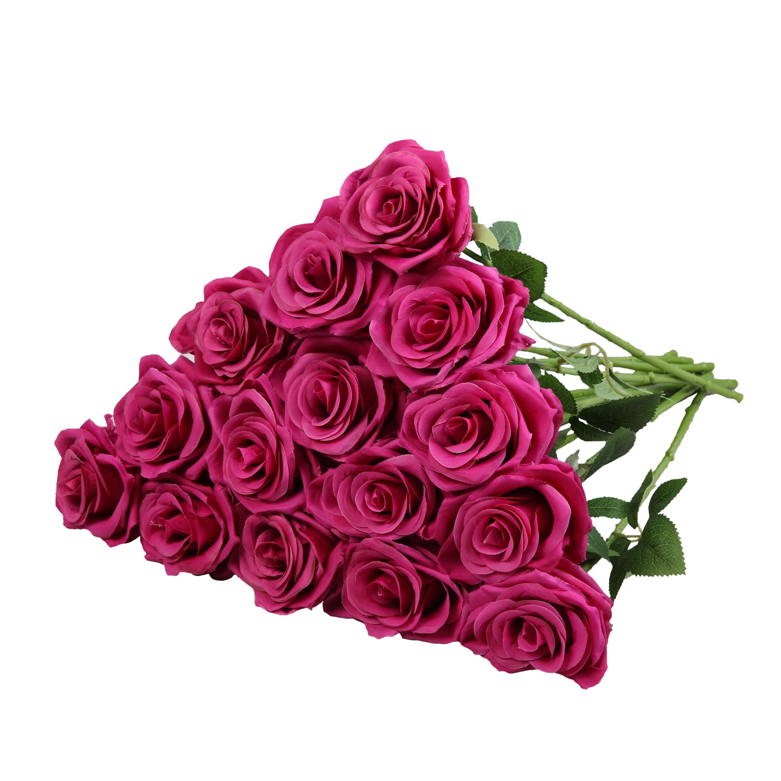 Carlita‘s Blooms 15pcs Fake Roses Artificial Silk Flowers Faux Rose Flower Long Stems Bouquet for Arrangement Wedding Centerpiece Party Home Kitchen Decor — image 1