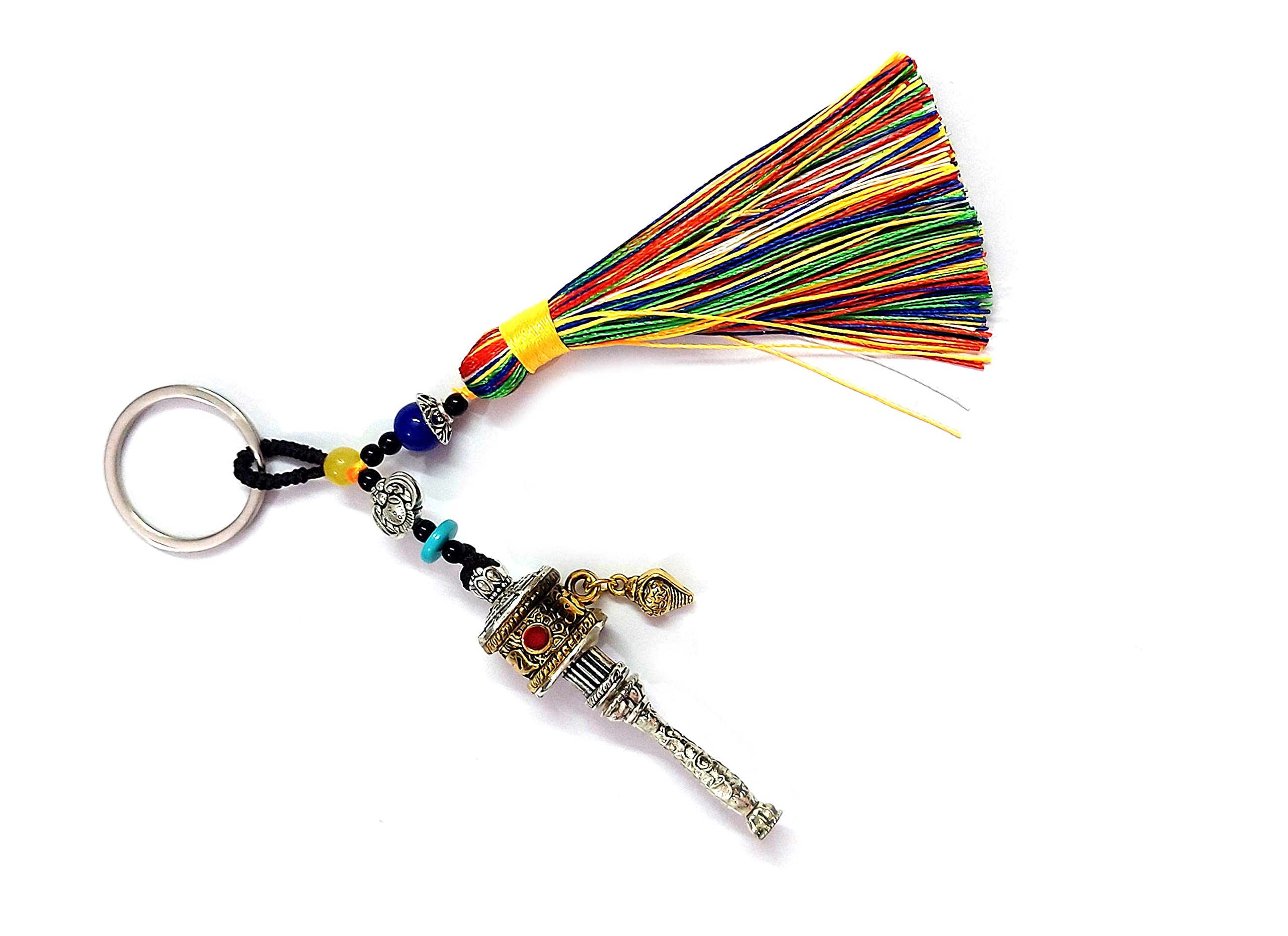 Astroghar Tibetan Nepalese Auspicious Buddhist Prayer Wheel Key Rings Key Chains