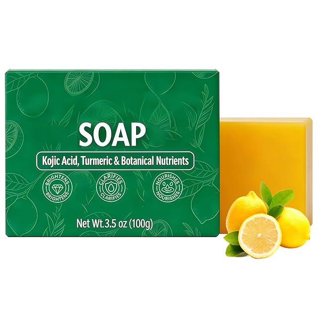 2pc Soul Superfood Soap Bar - Upgraded Turmeric Lemon SoapCleanses Nourishes Face Body Suitable for Dry Oily Skin
