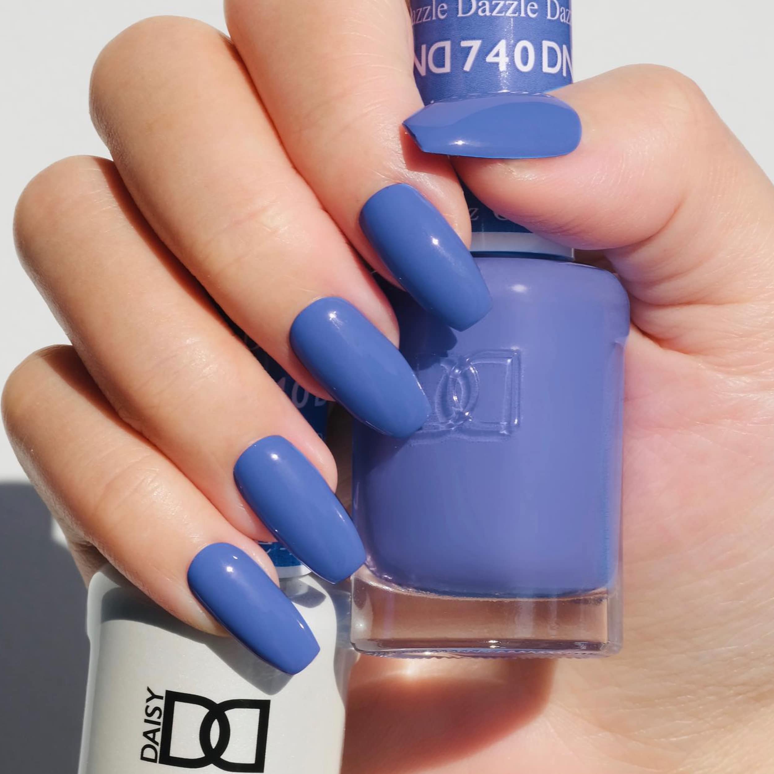 DND Gel Polish Set, Blue Collection, UV Gel Polish and Air Dry Nail Lacquer, Matching Chip-Free Polish Duo, 740 Dazzle, 0.5 Fl Oz