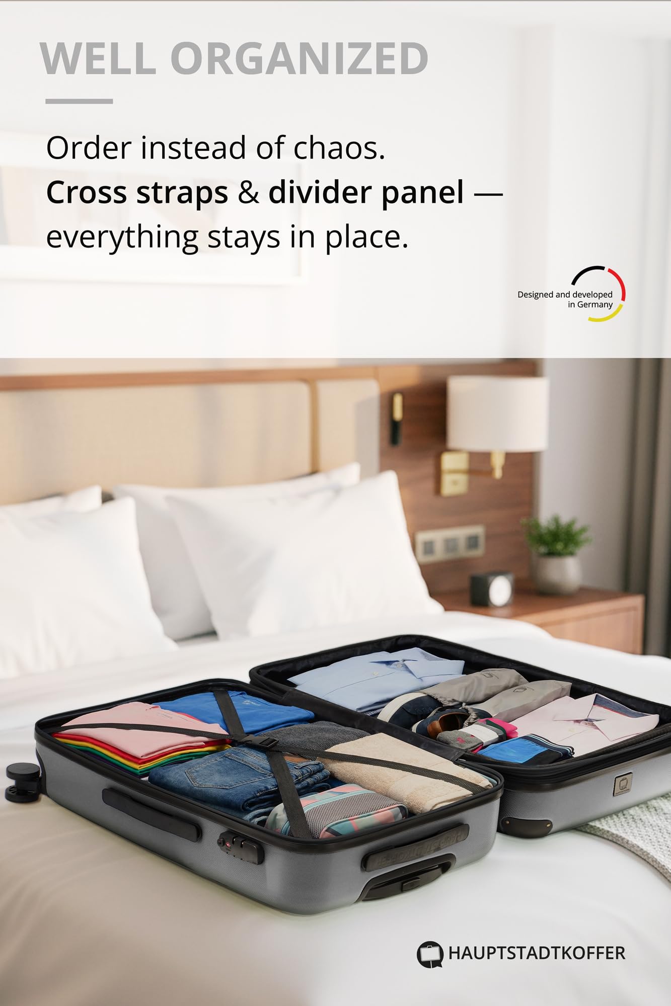 HAUPTSTADTKOFFER - Spree - Maleta rígida, Trolley expandible, Equipaje de Viaje, 4 Ruedas Dobles, TSA, 65 cm, 74 litros, Champán — view 236