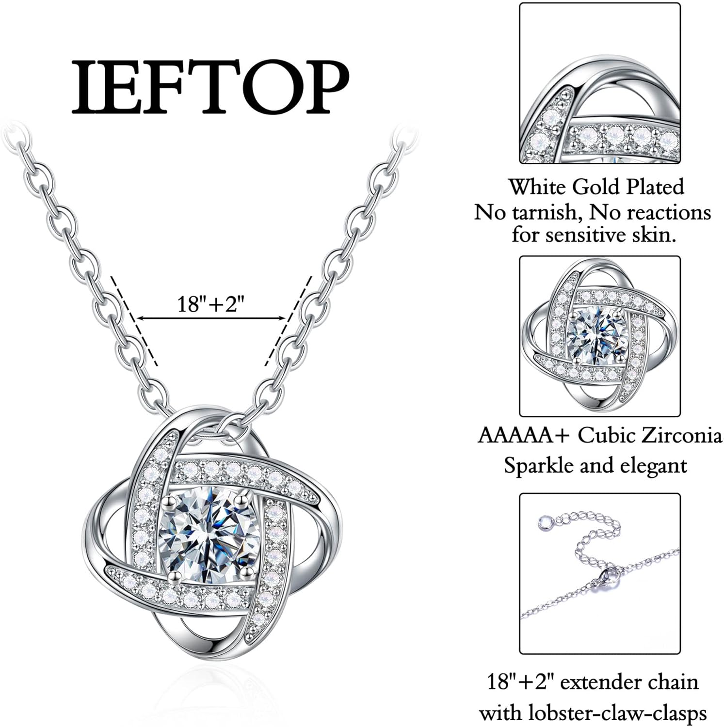 Easter Basket Stuffers - Easter Gifts for Women, Dainty Love Knot Necklace for Women Grandma Aunt Stepmother Sister Mom Gifts Jewelry Mothers Anniversary Jewelry Birthday Gift