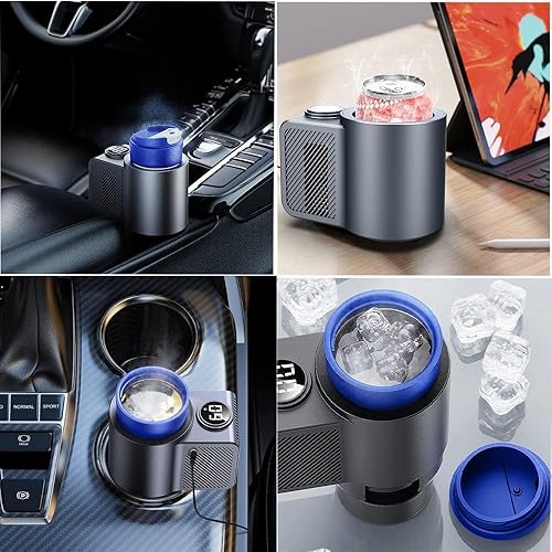 Miniatura 7 de Calentador inteligente de tazas 2 en 1 para automóvil con taza de café pequeña, soporte para taza de refrigeración y calefacción de automóvil de 12