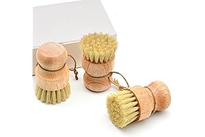 3 PCS Dish Brush Bamboo Kitchen