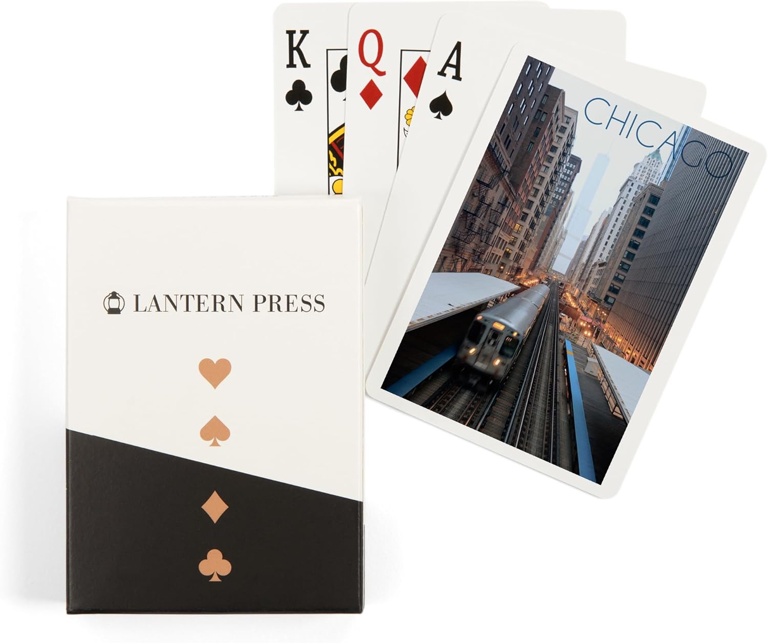 Lantern Press Chicago, Illinois, L Train, 52 Playing Cards for Adults, Poker Size Card Deck