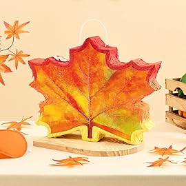 WERNNSAI Fall Leaf Pinata - Maple Leaf Pinata Thanksgiving Party Games for Kids Orange Autumn Hanging Leaves Decor Fall Festival Thanksgiving Family Party Favors with Blindfold