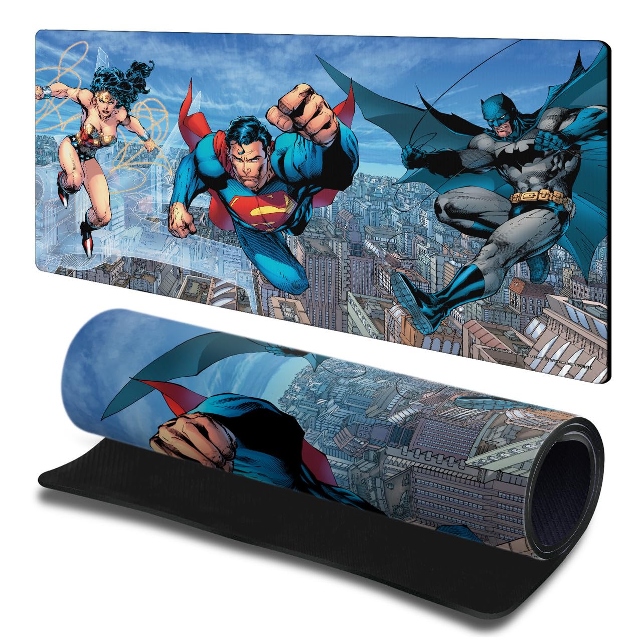 Head Case Designs Officially Licensed Justice League DC Comics Trinity Comic Book Covers Gaming Office Desk PC Keyboard Mouse Mat Pad 23.62 x 11.81 x 0.12 inches (600 x 300 mm) - L
