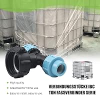 STEEIRO IBC Tank Adapter S60X6 Menetes Csatlakozó, Háromágú T-Idom 25mm Csőhöz, Esővíz Tartály Összekötő Fekete-Kék 4