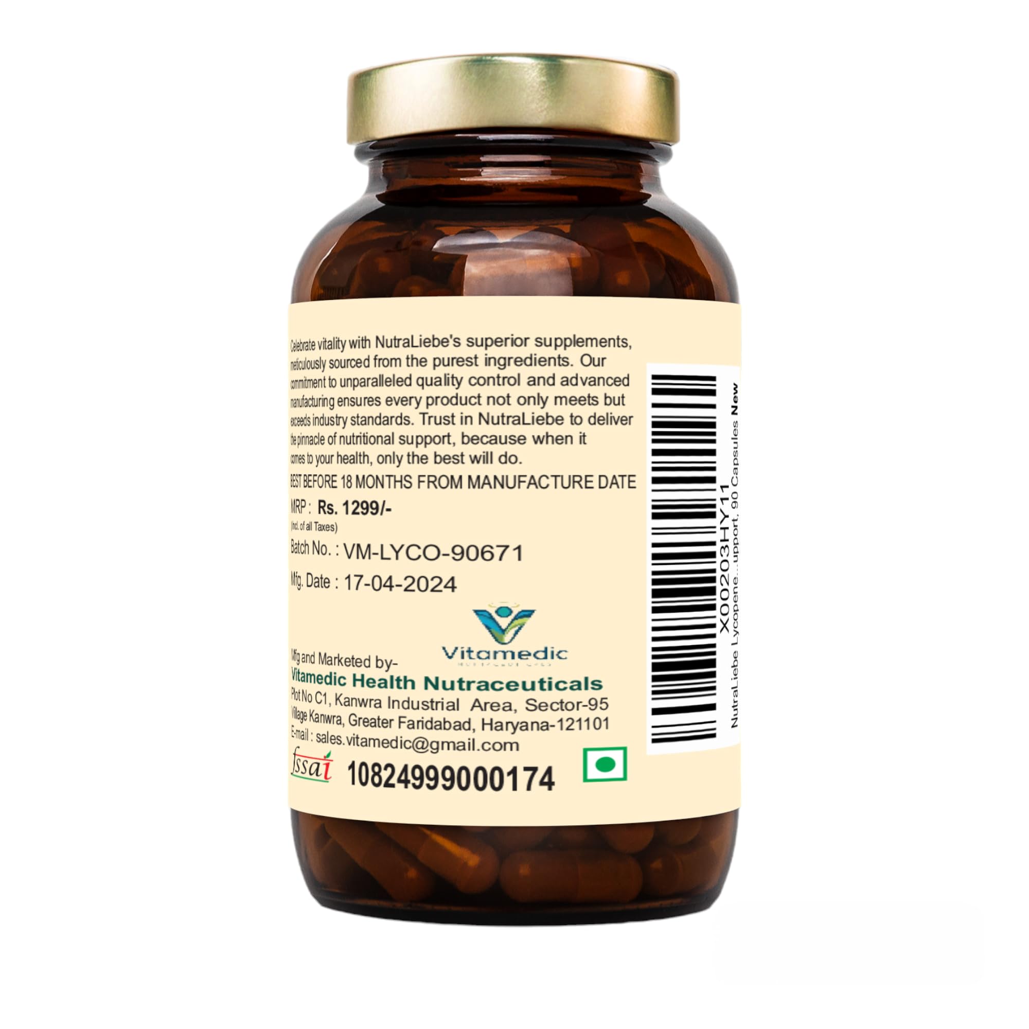 NutraLiebe Lycopene Extract 50mg - High Potency Antioxidant Support, 90 Capsules - Image 8 thumbnail