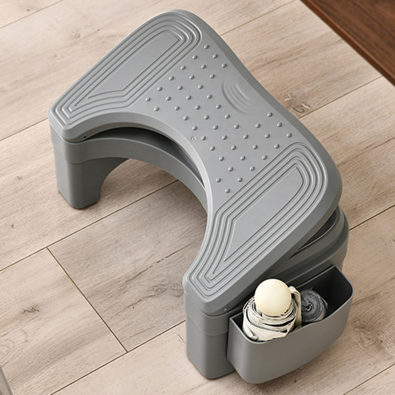 Sgabello portatile per rifiuti di cani per WC, sgabello da bagno con scatola portaoggetti, sgabello essenziale per una facile pulizia e igiene degli animali domestici