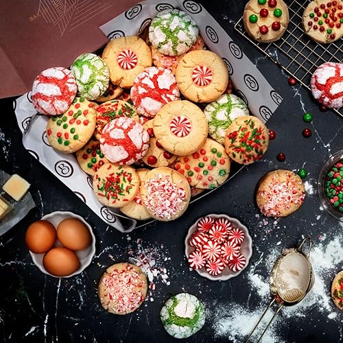 Miniatura 6 de Bonsela Gourmet - Cesta de regalo de galletas navideñas surtidas hechas a mano con chispas, caramelos de menta, galletas de Navidad, regalos ideales
