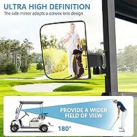 Vista 5 de OBTANIM Adjustable Golf Cart Side Rear View Mirrors for Club Car EZ GO Yamaha and Others Carts
