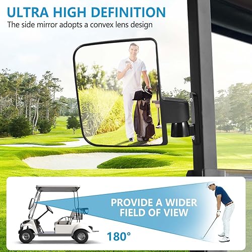 Miniatura 5 de OBTANIM Espejos retrovisores laterales ajustables para carrito de golf para Club Car EZ GO Yamaha y otros carros