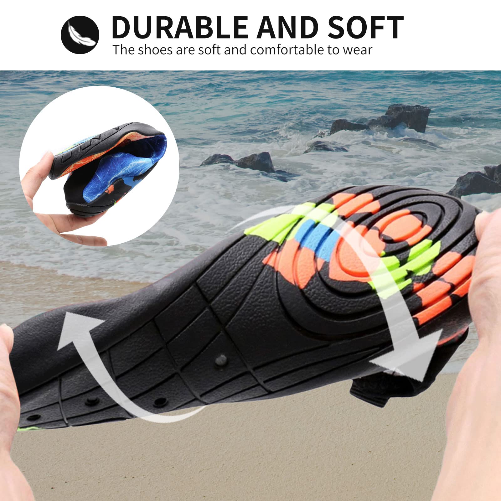 Scarpe da Acqua Uomo Donna Scarpe da Spiaggia Immersione Antiscivolo Asciugatura Veloce Scarpe da Sport Acquatici per Spiaggia Piscina Lago Surf