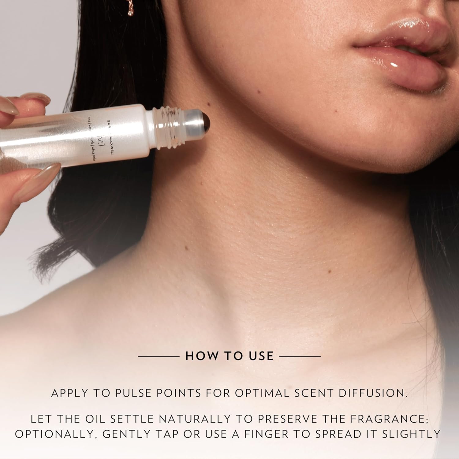 Sarah Maxwell Beauty LIV:1 Luxury Perfumed Oil for Women | Gift for Her - 10ml Roll On Fragrance Oil with Gem Rollerball Applicator. Clean, Classic & Warm Scent. Vegan, Paraben Free & Cruelty Free.