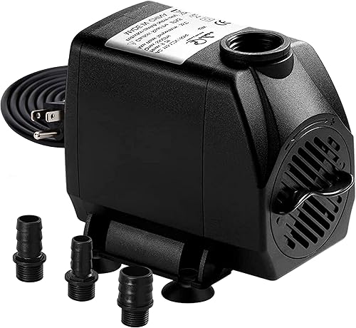 Simple Deluxe 550 GPH 45W Bomba de agua sumergible Cabezal de alimentación con entrada ajustable para pecera, hidroponía, fuentes, estanques,