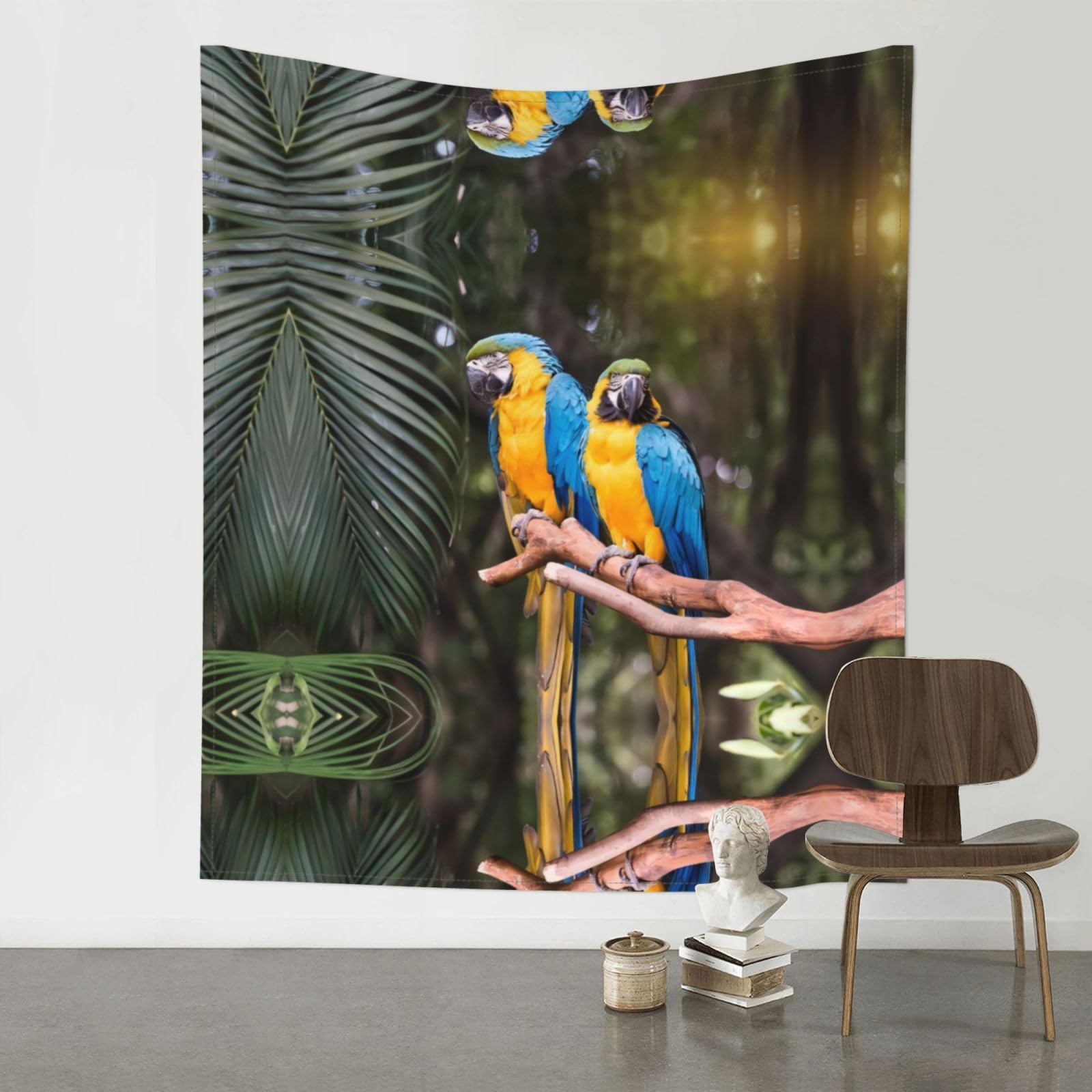 YYHWHJDE Parrots Prints 60x51in Wall Tapestry – Dreamy Bohemian Throw Blanket for Bedroom, Dorm Room & Aesthetic Living Space Decor